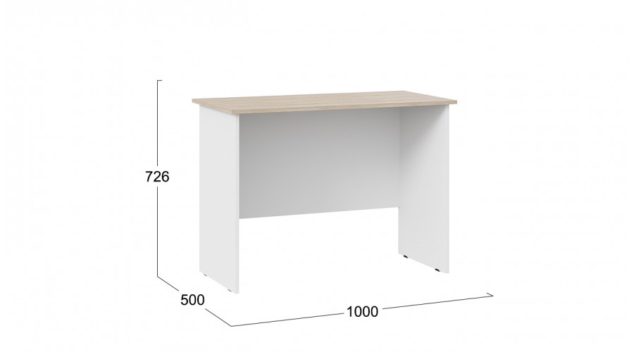 Стол письменный тип 14 (1000) Дуб Сонома, Белый Ясень