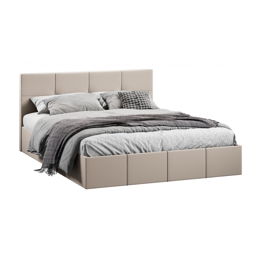 Кровать с ПМ «Лора» 180 см (с подъемным механизмом) с заглушиной (Велюр Confetti Cream)