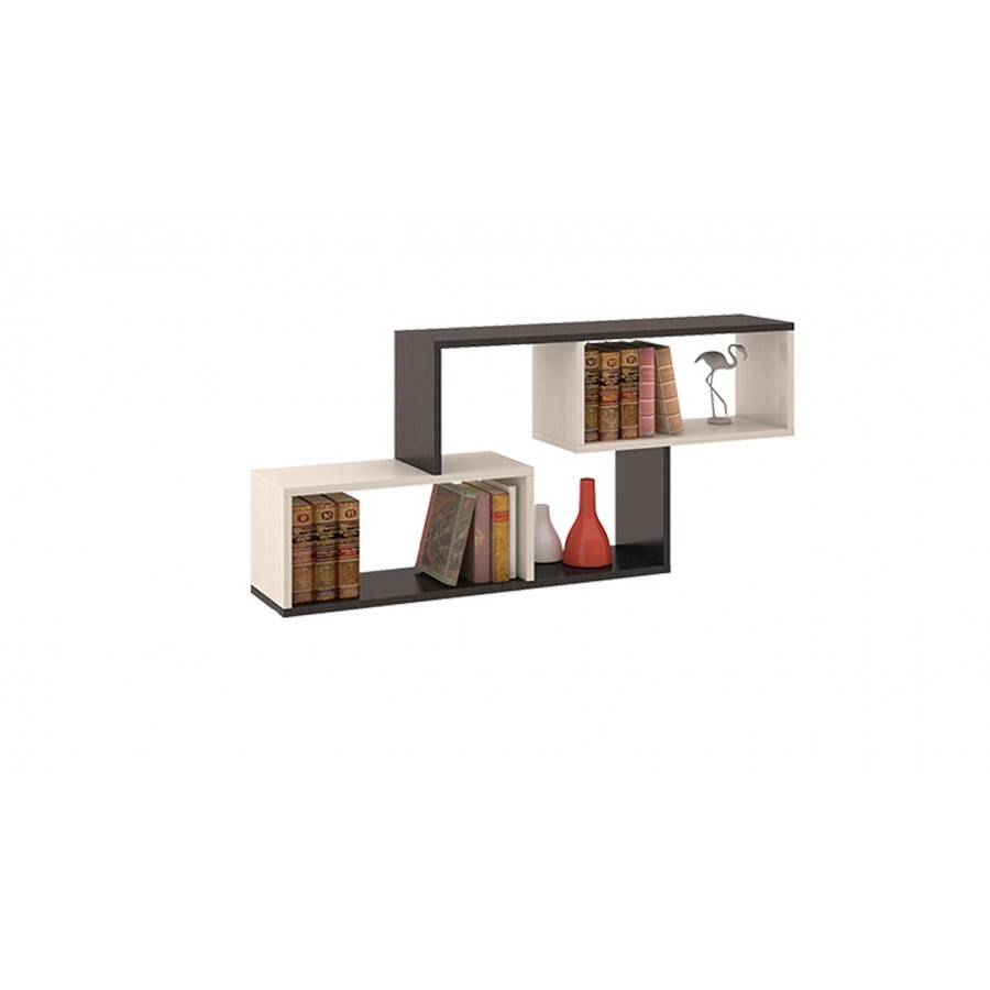 Полка настенная тип 4 Венге Цаво, Дуб молочный