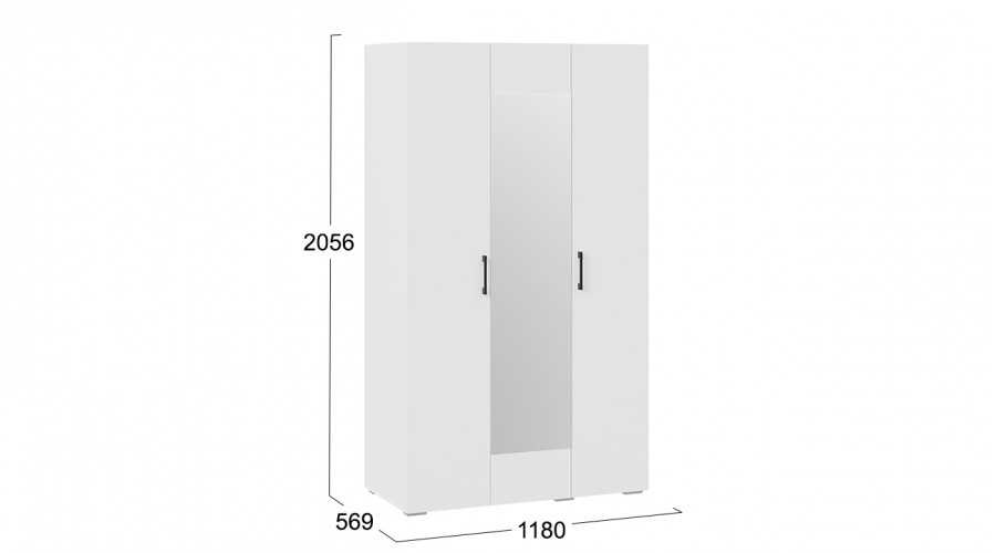 Шкаф для одежды 3-х дверный с зеркалом «Нео»