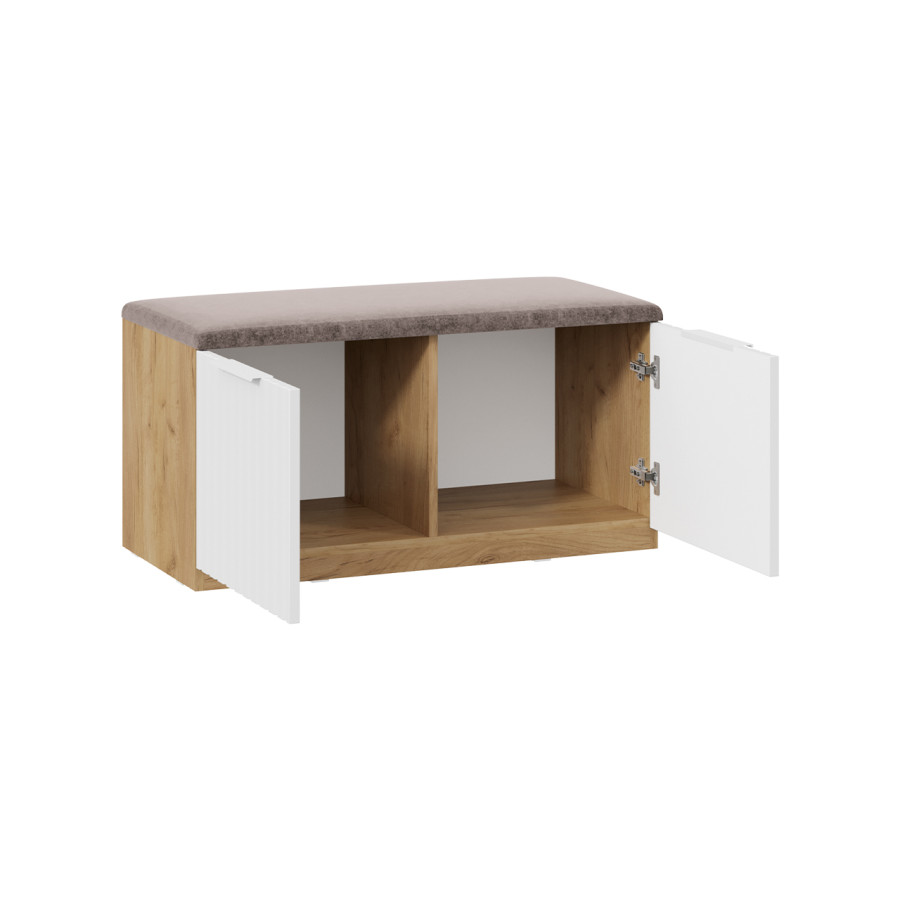 Тумба для обуви «Хилтон» Исп.2.2 - 303.008.000 Дуб Крафт золотой, Белый матовый