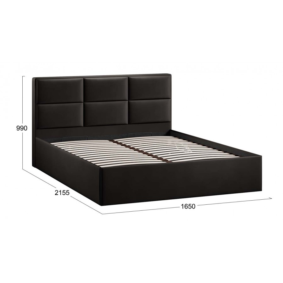 Кровать с ПМ «Стелла» Тип 1 с заглушиной Велюр Confetti Stone 160 см