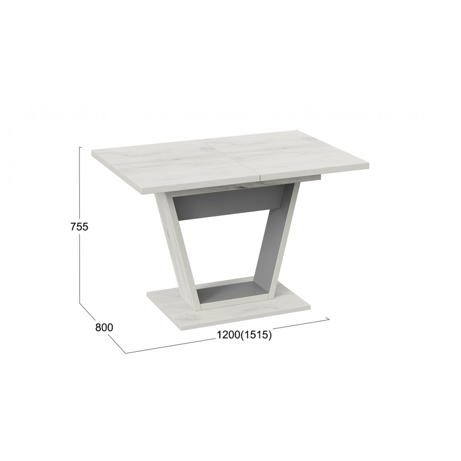 Стол обеденный «Гавана» Тип 1 Дуб крафт белый, Серый графит
