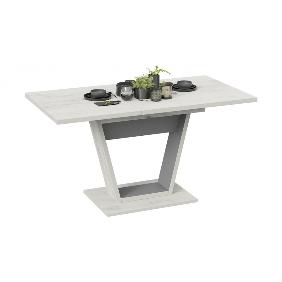Стол обеденный «Гавана» Тип 1 Дуб крафт белый, Серый графит