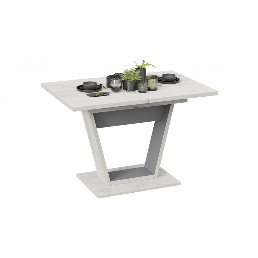 Стол обеденный «Гавана» Тип 1 Дуб крафт белый, Серый графит