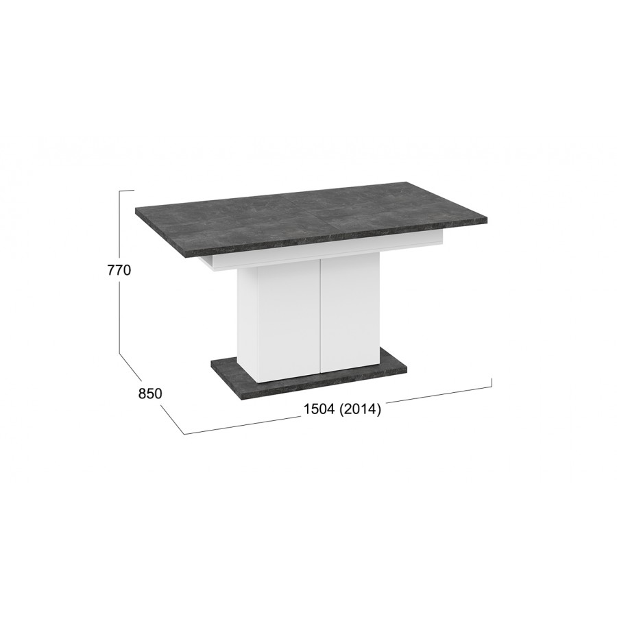 Стол раздвижной «Детройт» Тип 1 - 009.000.000 Белый, Ателье темный