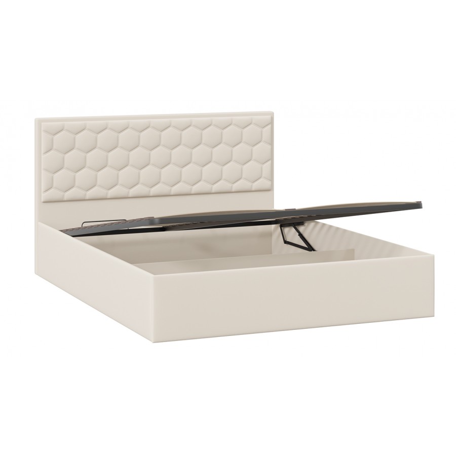 Кровать с ПМ «Порто» (с подъемным механизмом) с заглушиной Велюр Confetti Cream 160 см