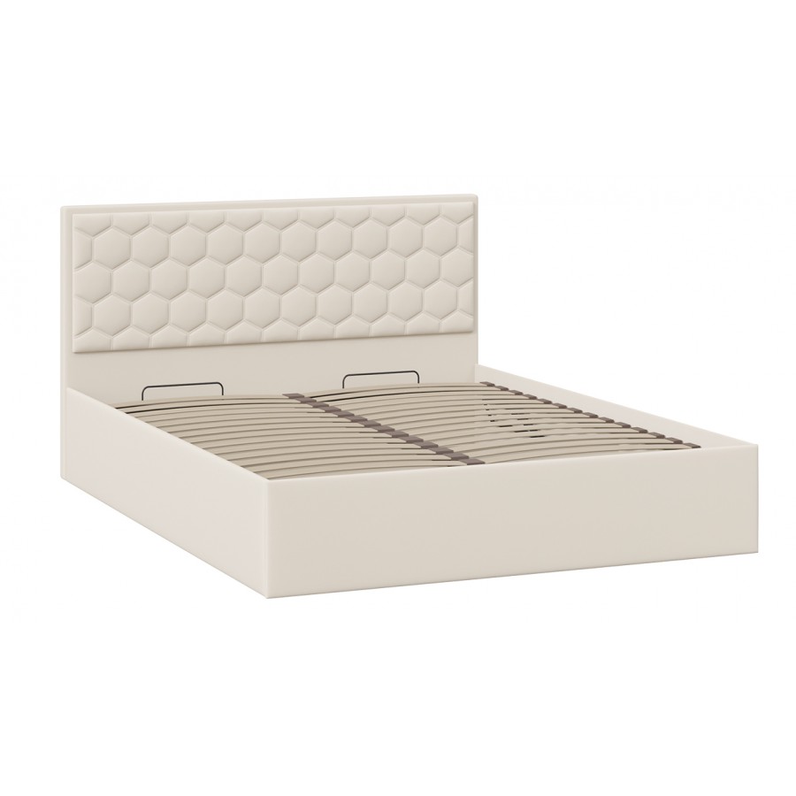 Кровать с ПМ «Порто» (с подъемным механизмом) с заглушиной Велюр Confetti Cream 160 см