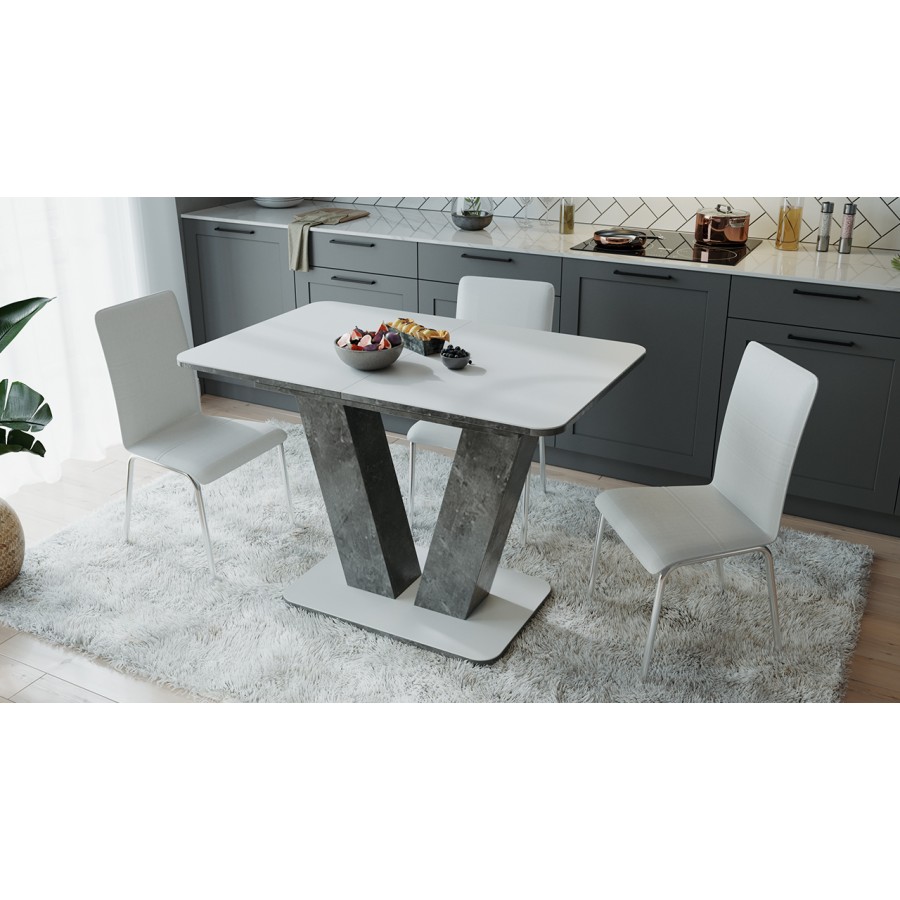 Стол раздвижной «Чинзано» Тип 1 Моод темный/стекло белое матовое