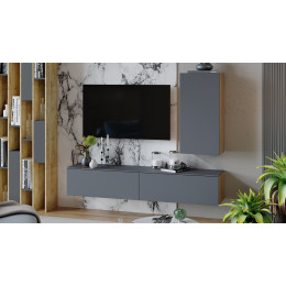 Гостиная «Порто» №5 - ГН-393.005 Яблоня Беллуно, Графит софт