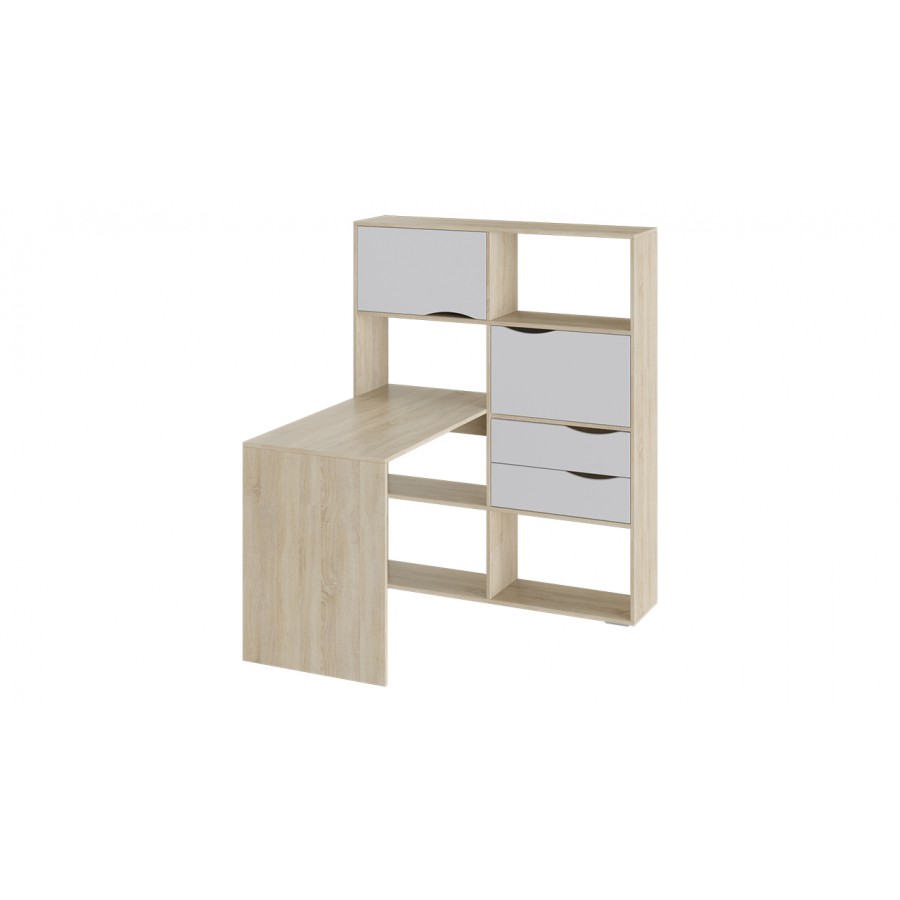 Стол письменный тип 7 Дуб Сонома, Белый Ясень