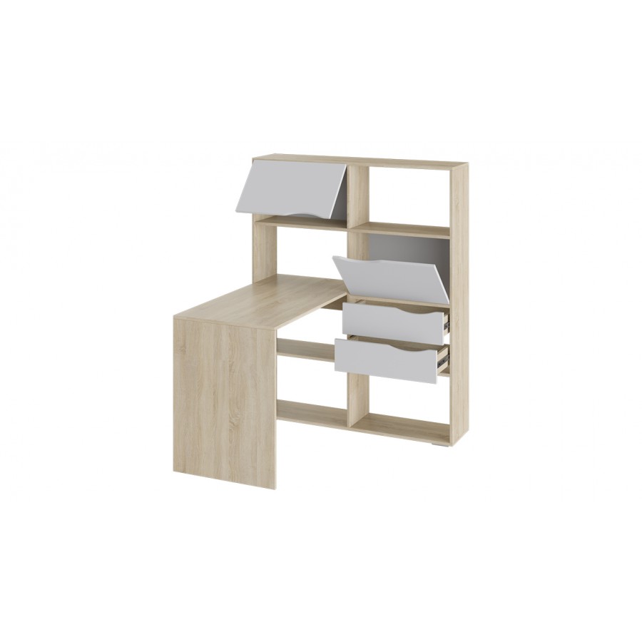 Стол письменный тип 7 Дуб Сонома, Белый Ясень