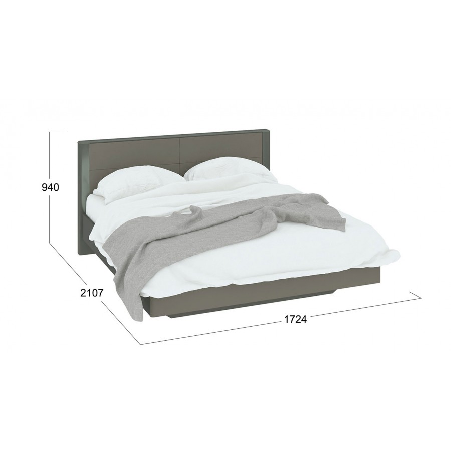 Кровать без ПМ «Наоми» (без подъемного механизма) - СМ-208.01.01 Фон серый, Джут