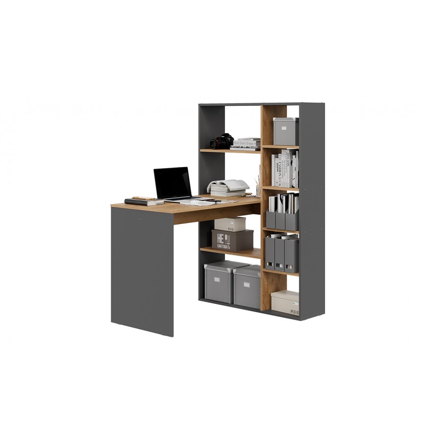 Стол письменный тип 16 Графит Серый/Дуб Крафт Золотой