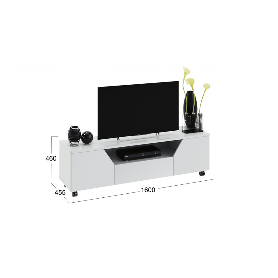 Тумба ТВ «Diamond» тип 4 Белый глянец