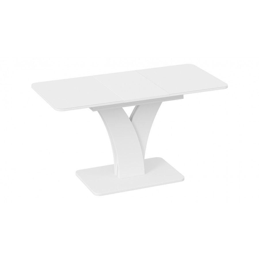 Стол обеденный раздвижной «Люксембург» Тип 2 Белый, Стекло белое матовое