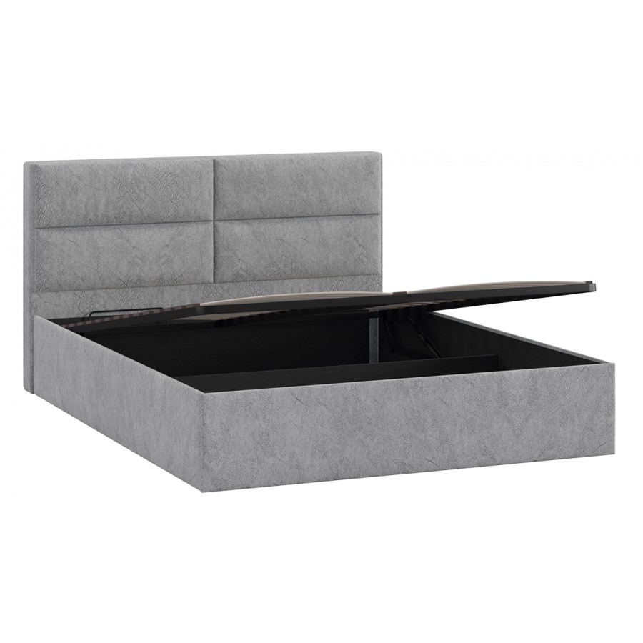 Кровать с ПМ «Глосс» Тип 1 (с подъемным механизмом) с заглушиной Микровелюр Wellmart Silver