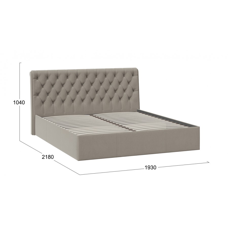 Кровать без ПМ «Скарлет» Тип 1 (без подъемного механизма) Велюр Мокко темный