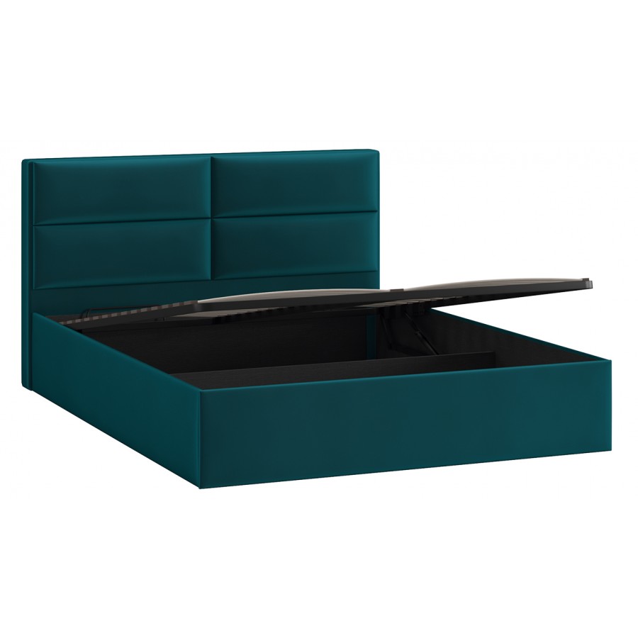 Кровать с ПМ «Глосс» Тип 1 (с подъемным механизмом) с заглушиной Велюр Confetti Izumrud