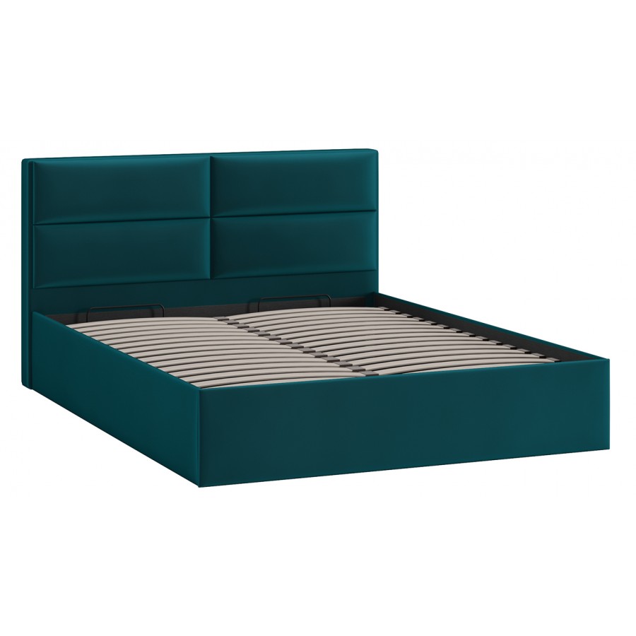 Кровать с ПМ «Глосс» Тип 1 (с подъемным механизмом) с заглушиной Велюр Confetti Izumrud