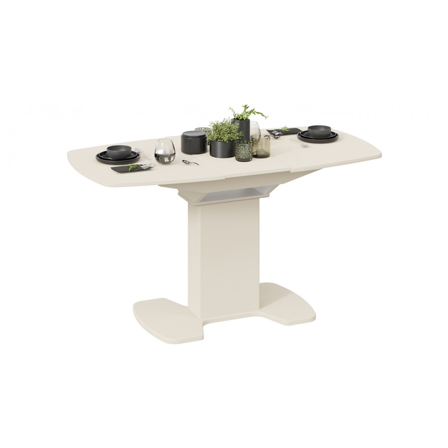 Стол обеденный «Портофино» - СМ(ТД)-105.01.11(1) Бежевое, Стекло бежевое матовое LUX