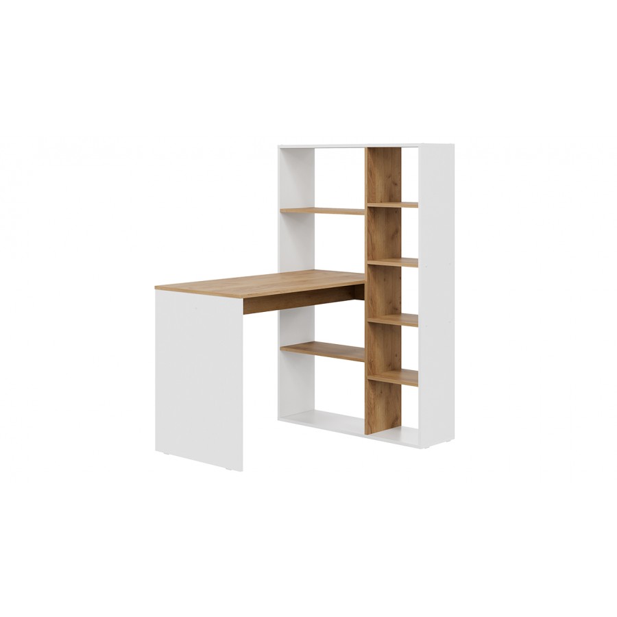 Стол письменный тип 16 Белый Ясень, Дуб Крафт золотой