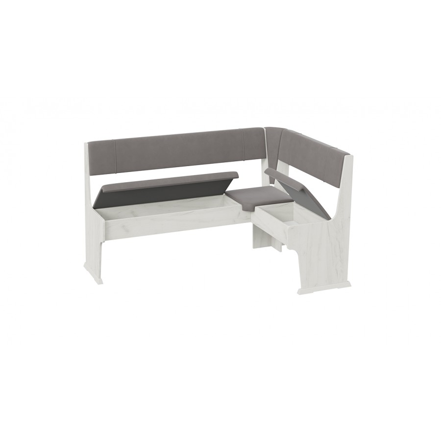 Кухонный уголок «Рио» Дуб крафт белый, Микровелюр Duna Steel