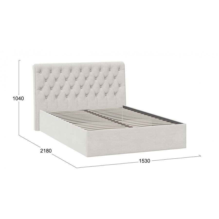 Кровать без ПМ «Скарлет» Тип 1 (без подъемного механизма) Велюр Бежевый