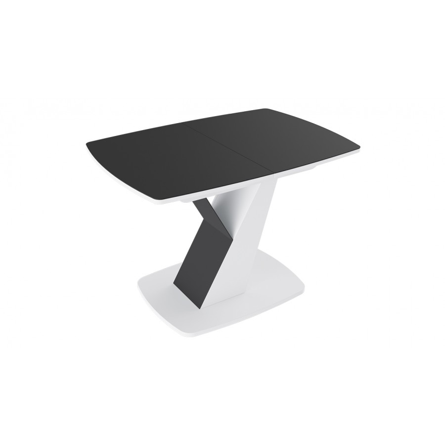 Стол обеденный «Гарда» Тип 1 Белый, Стекло матовое черный графит