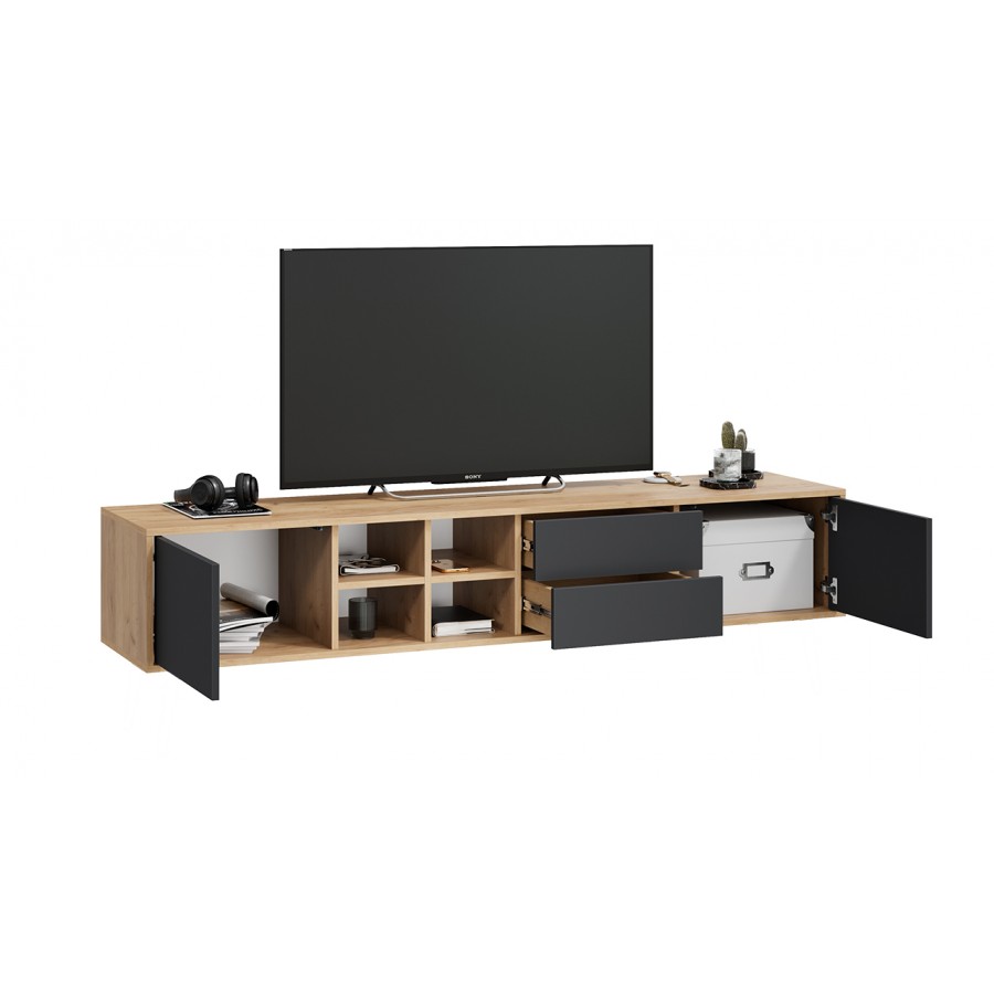 Тумба ТВ тип 5 Дуб крафт золотой/Антрацит