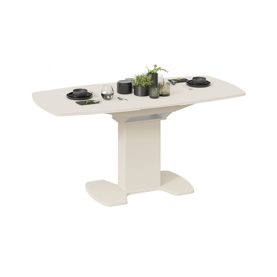 Стол обеденный «Портофино» - СМ(ТД)-105.02.11(1) Бежевое, Стекло бежевое матовое LUX