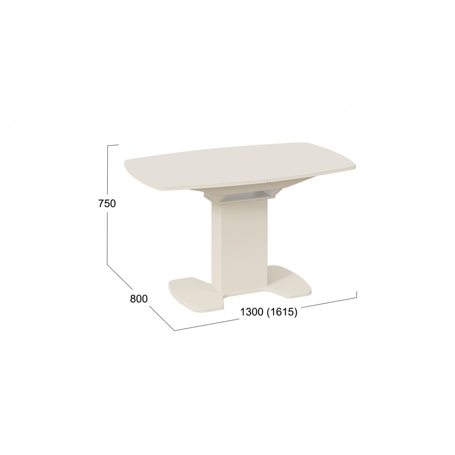 Стол обеденный «Портофино» - СМ(ТД)-105.02.11(1) Бежевое, Стекло бежевое матовое LUX