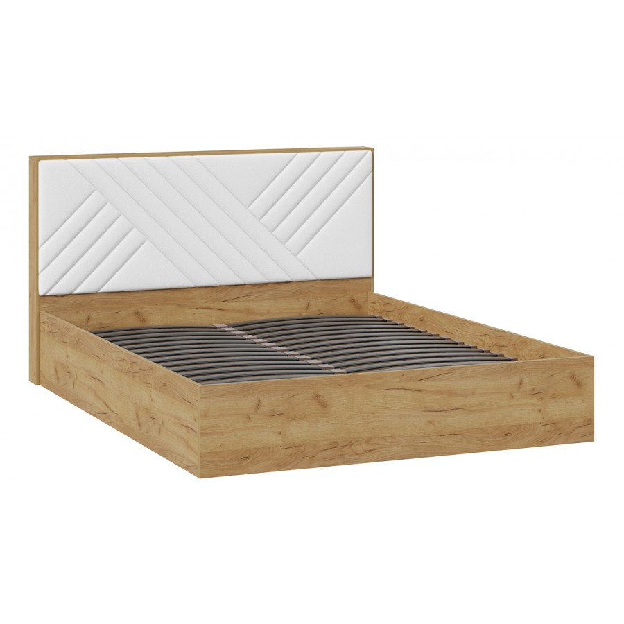 Кровать без ПМ «Хилтон» Тип 1 (без подъемного механизма) Дуб Крафт золотой, Белый