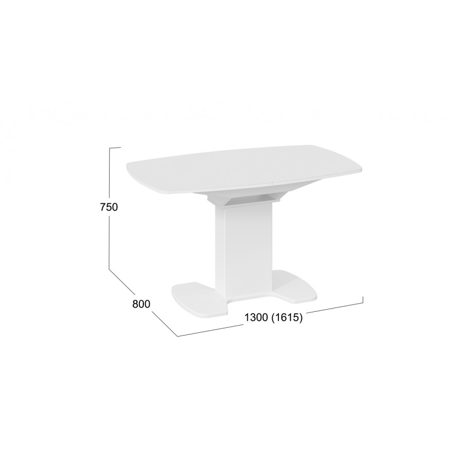 Стол обеденный «Портофино» - СМ(ТД)-105.02.11(1) Белый глянец, Стекло белое