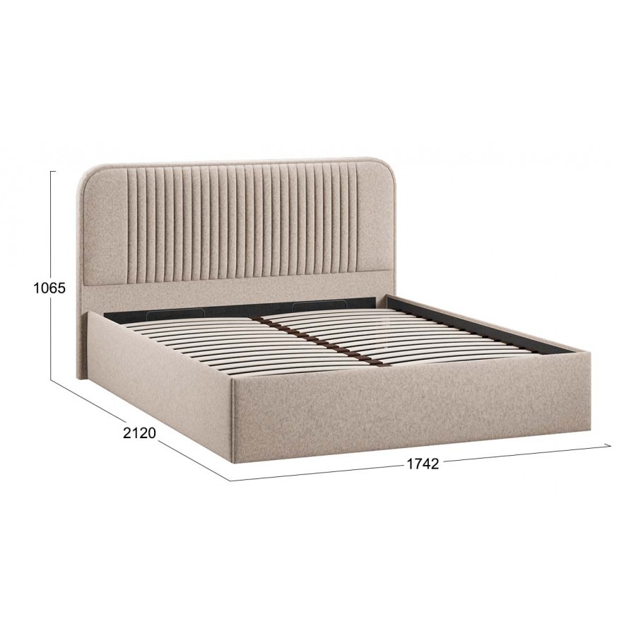 Кровать с ПМ «Тиффани» Тип 1 с заглушиной Микровелюр Jercy Cream