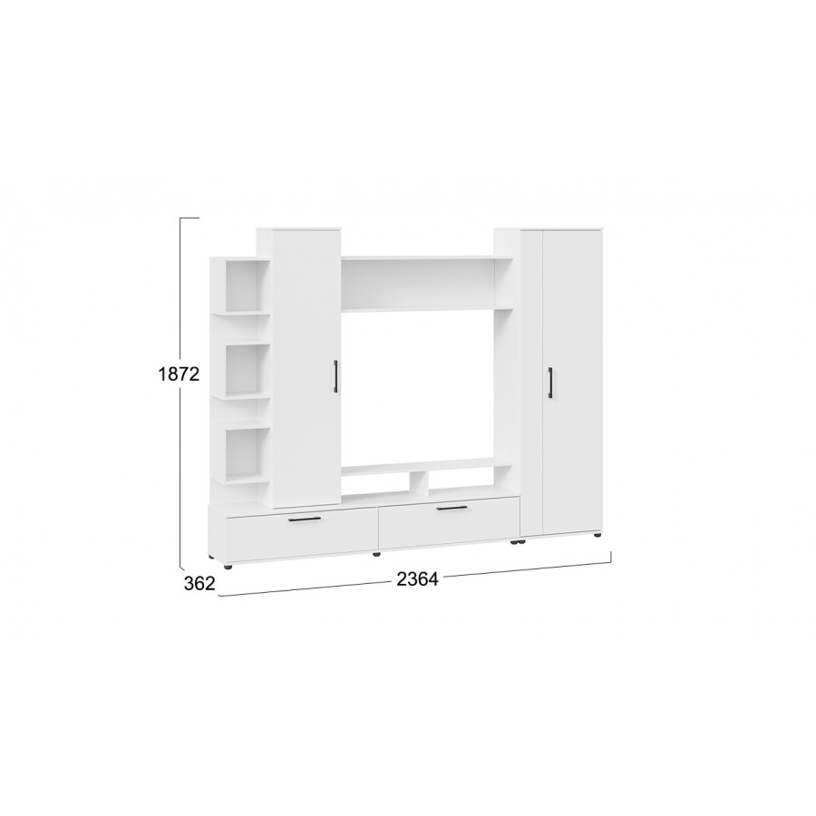 Стенка «Дакота» Белый Ясень