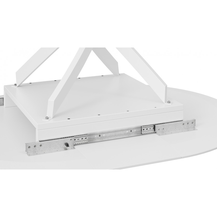 Стол обеденный раздвижной «Бергамо» Тип 1 - 127.000.000 Белый муар, Стекло матовое белый мрамор