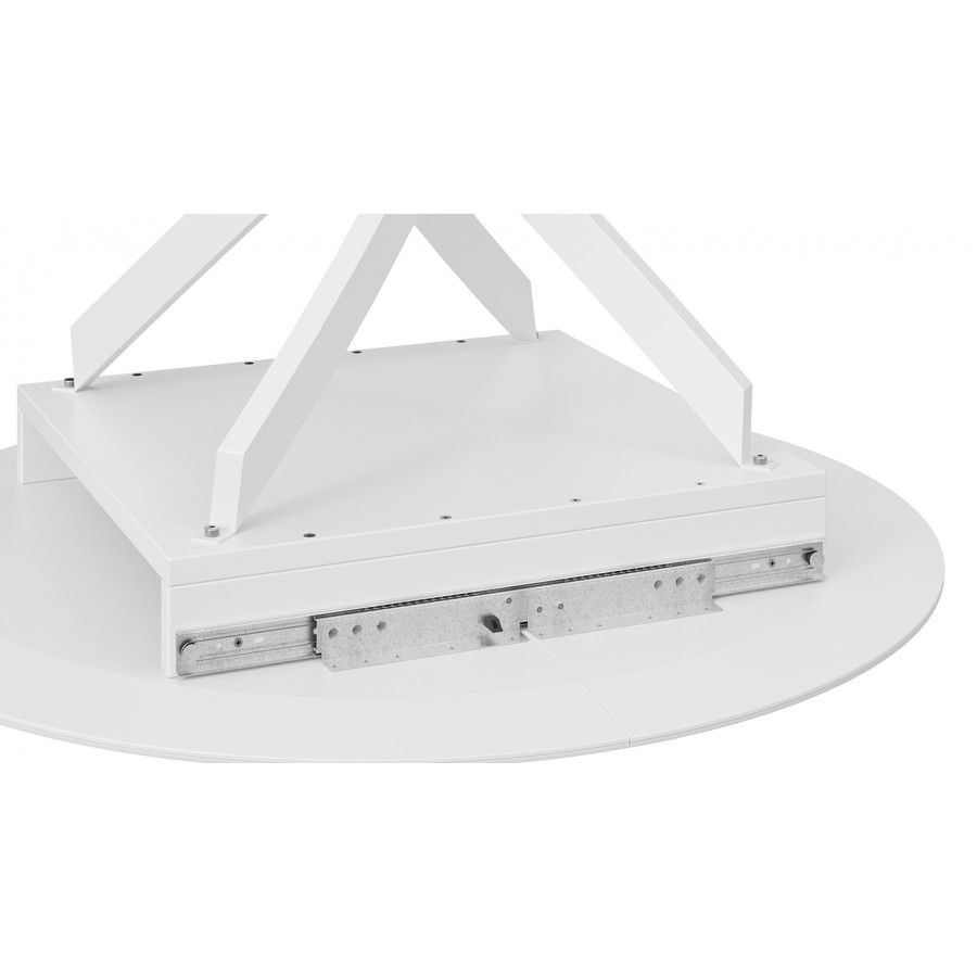 Стол обеденный раздвижной «Бергамо» Тип 1 - 127.000.000 Белый муар, Стекло матовое белый мрамор