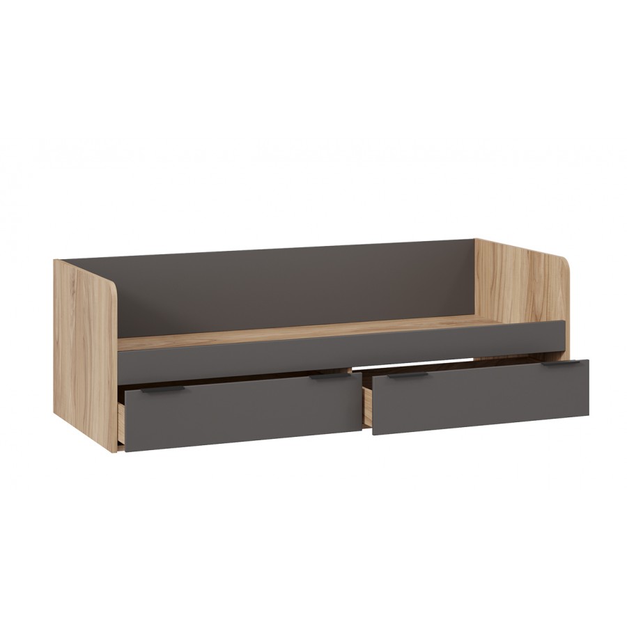 Кровать «Порто» - ТД-393.12.01 Яблоня Беллуно, Графит софт