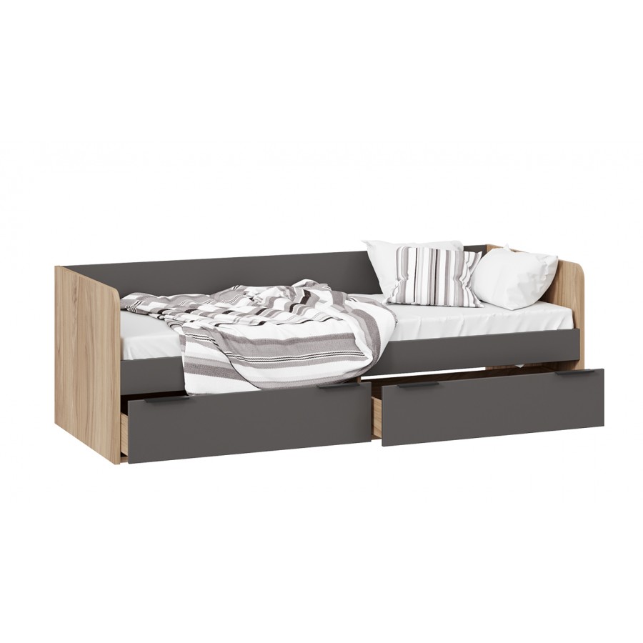 Кровать «Порто» - ТД-393.12.01 Яблоня Беллуно, Графит софт