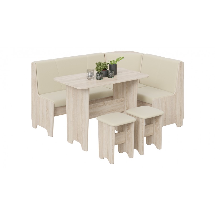 Кухонный уголок «Техас» Исп.1 Дуб Сонома, Экокожа бежевая