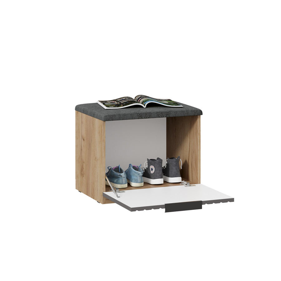 Тумба для обуви «Хилтон» Исп.2.1 - 303.005.000 Дуб Крафт золотой, Графит матовый