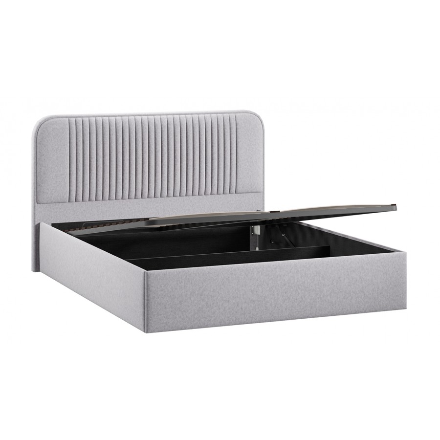 Кровать с ПМ «Тиффани» Тип 1 с заглушиной Микровелюр Jercy Silver