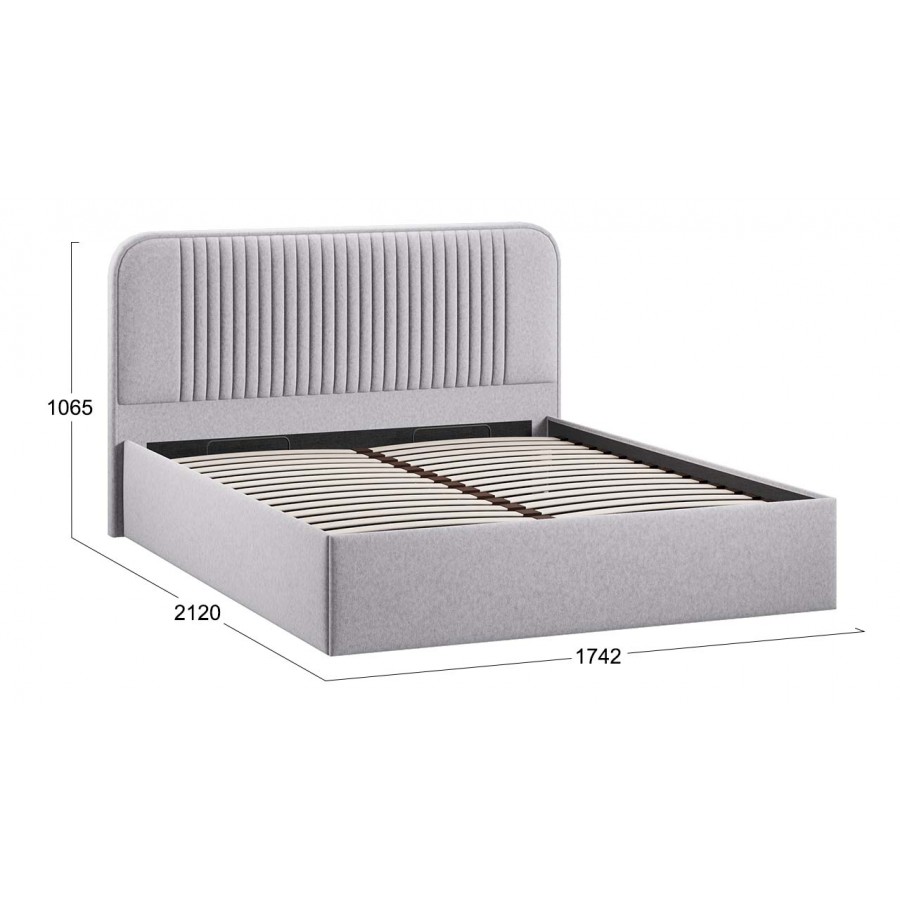 Кровать с ПМ «Тиффани» Тип 1 с заглушиной Микровелюр Jercy Silver