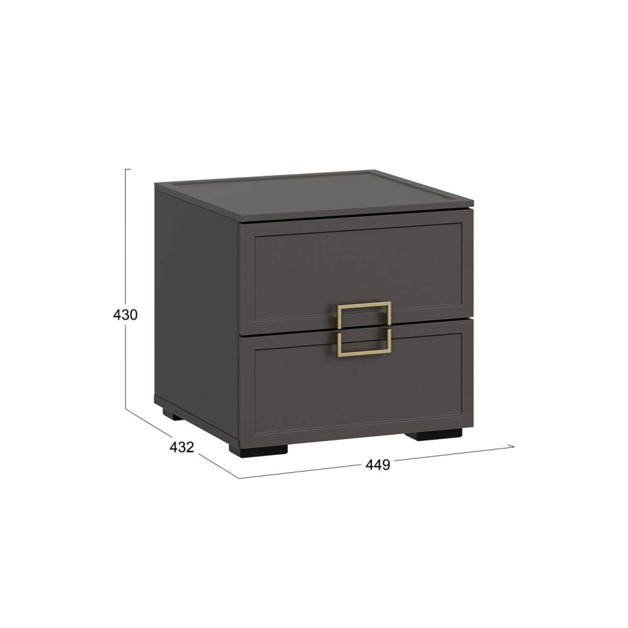 Тумба прикроватная «Стелла» - 402.03 Серый вулкан, Фон серый