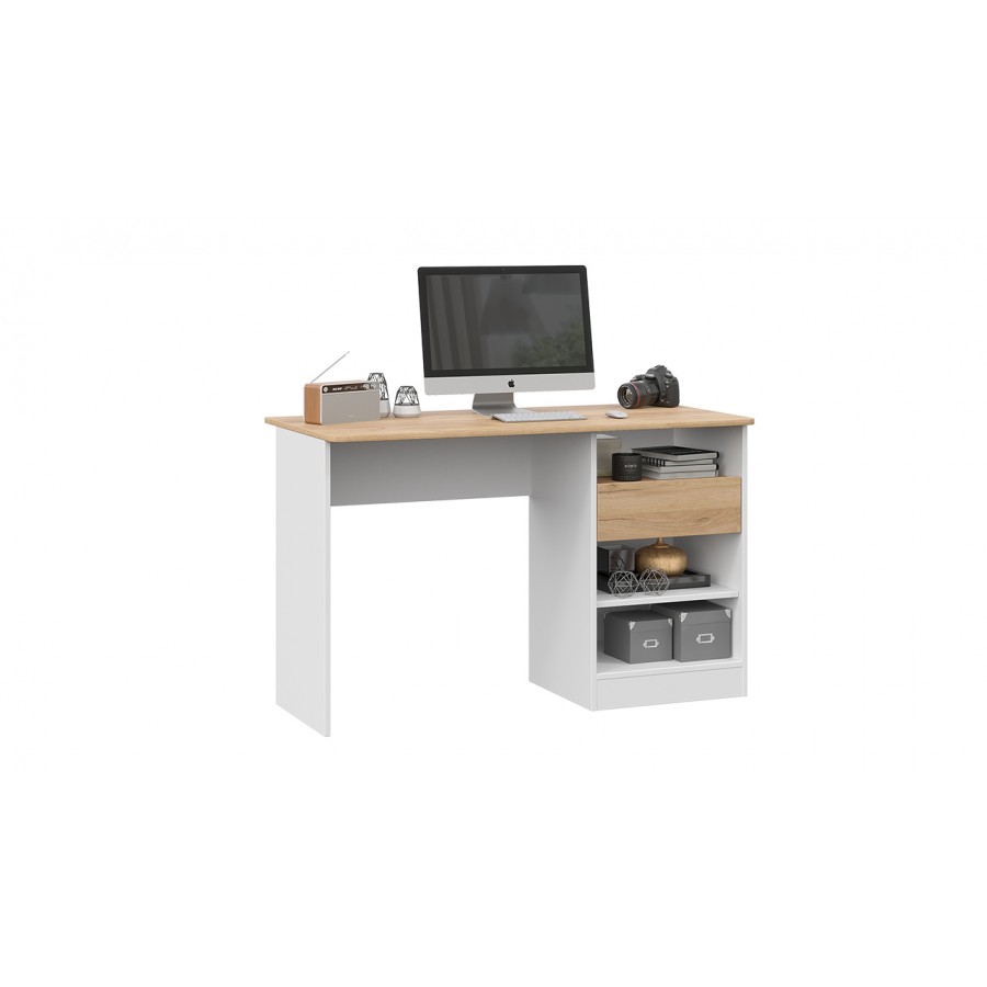 Стол письменный «Чарли» Тип 1 - 400.003.000 Белый, Дуб Крафт золотой, Ателье темный