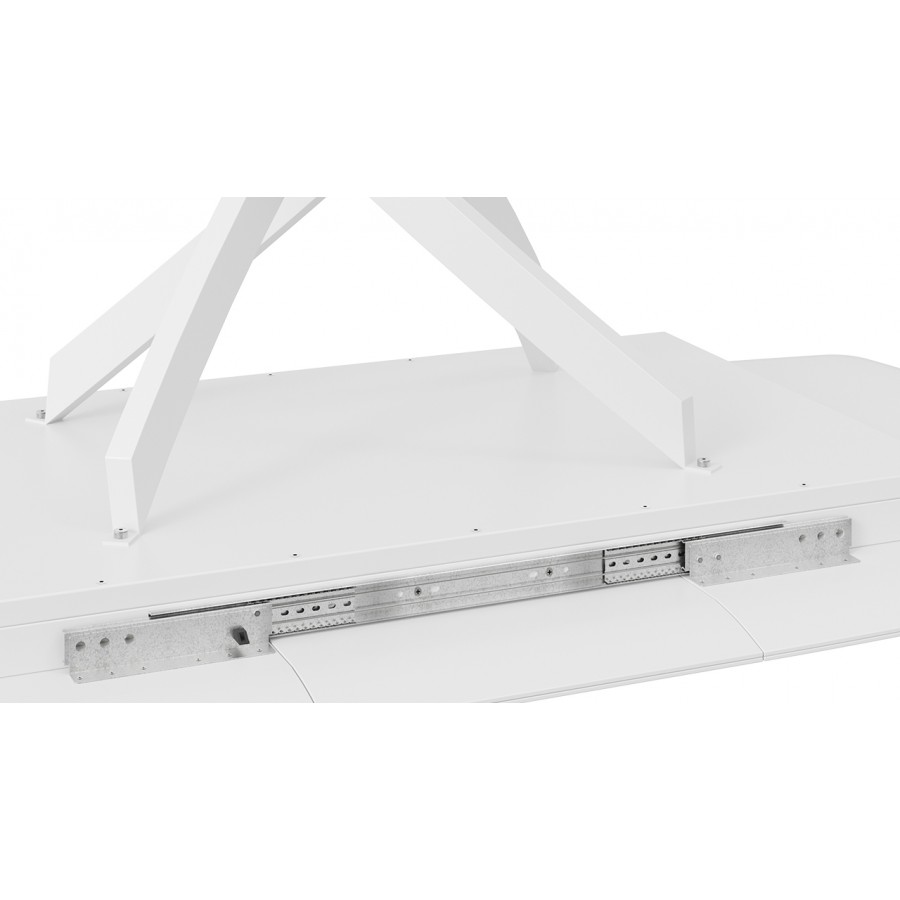 Стол обеденный раздвижной «Манхеттен» Т1 - 122.000.000 Белый муар, Стекло матовое белое