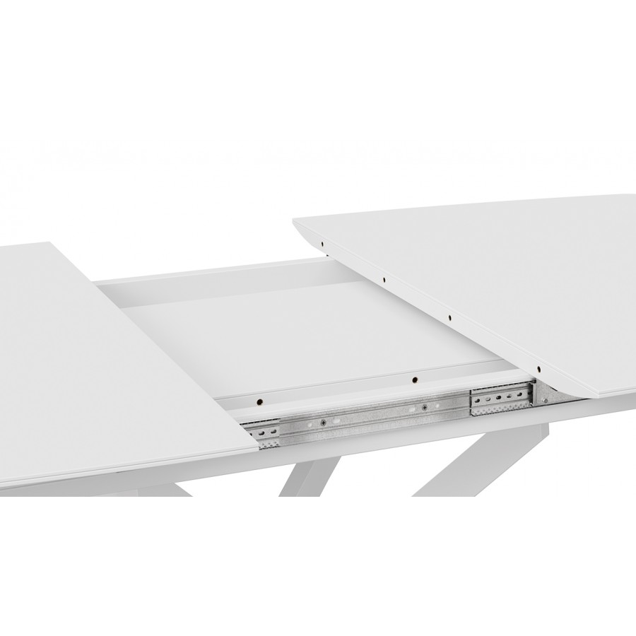 Стол обеденный раздвижной «Манхеттен» Т1 - 122.000.000 Белый муар, Стекло матовое белое