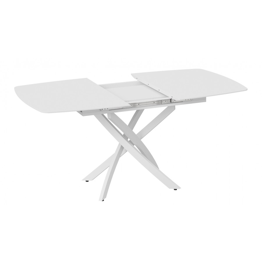 Стол обеденный раздвижной «Манхеттен» Т1 - 122.000.000 Белый муар, Стекло матовое белое