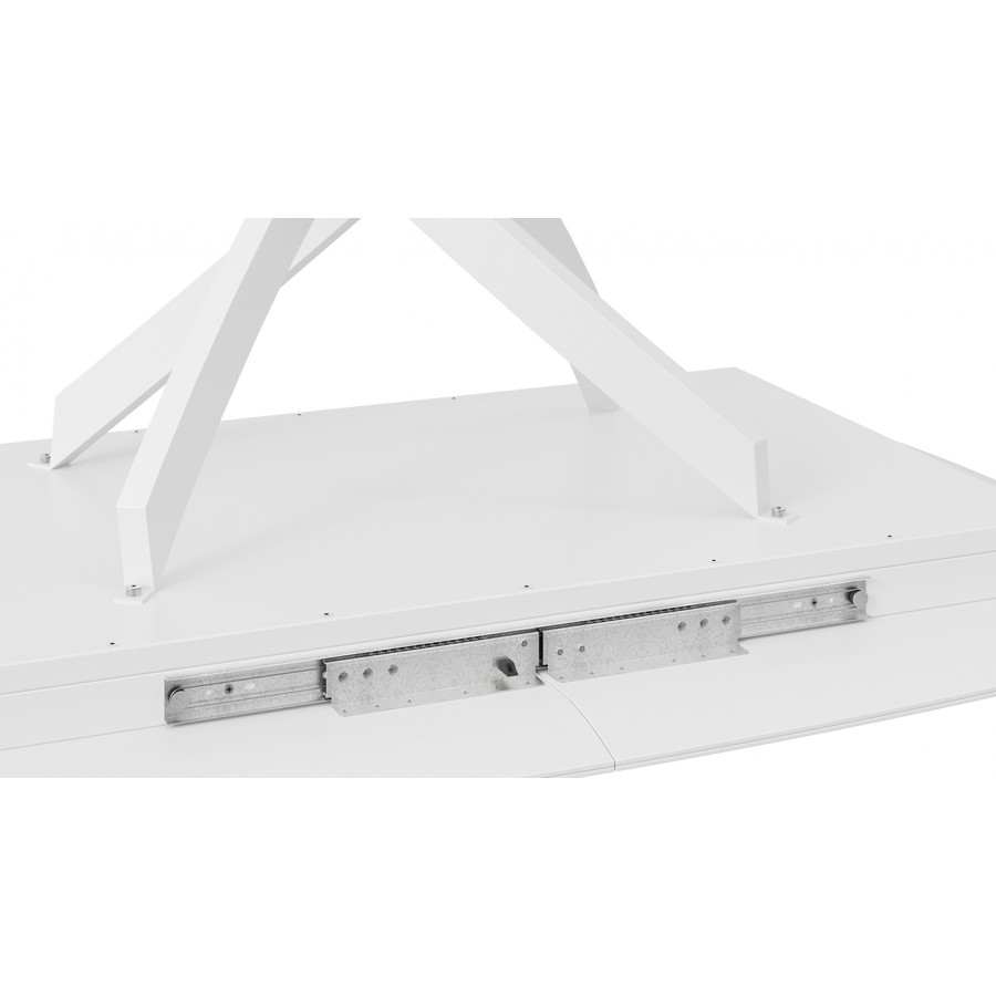 Стол обеденный раздвижной «Манхеттен» Т1 - 122.000.000 Белый муар, Стекло матовое белое